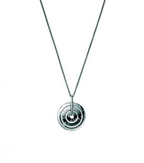 metal grooved pendant necklace