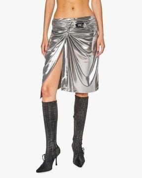 metallic a-line skirt