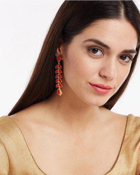 metallic drop earrings