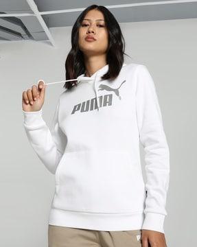 metallic logo regular fit hoodie