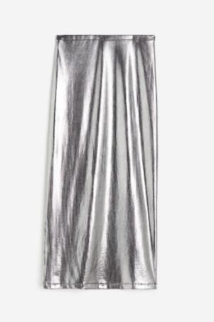 metallic maxi skirt