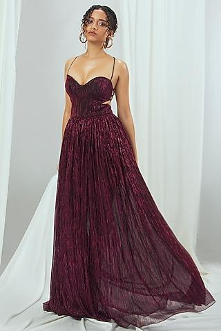 metallic ruby platinoir gown