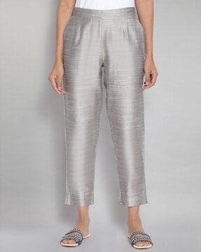metallic straight pants