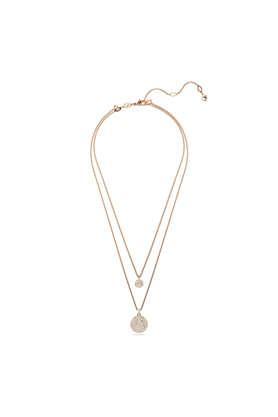 meteora crystal, rose gold-tone finish western pendant