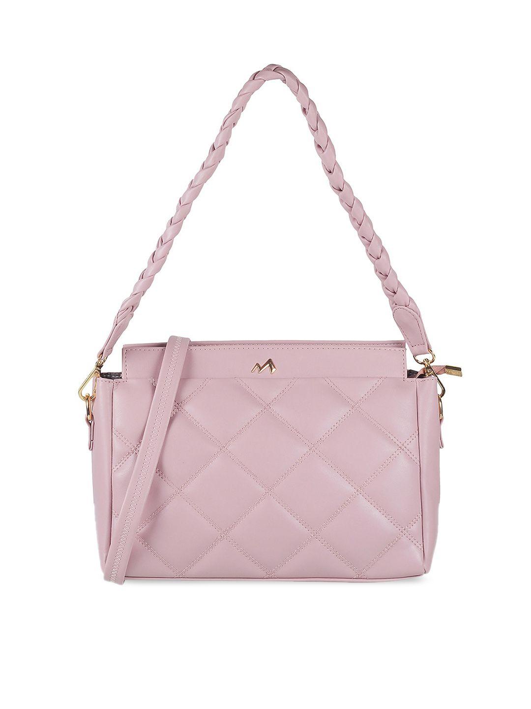 metro geometric textured structured shoulder bag with quilted detail