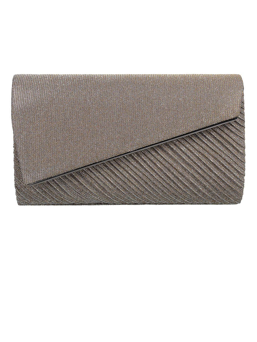 metro gold-toned textured foldover clutch