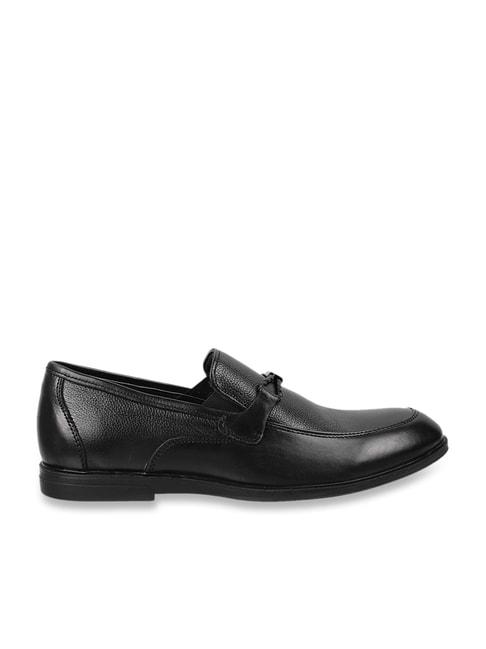 metro men's black formal loafers