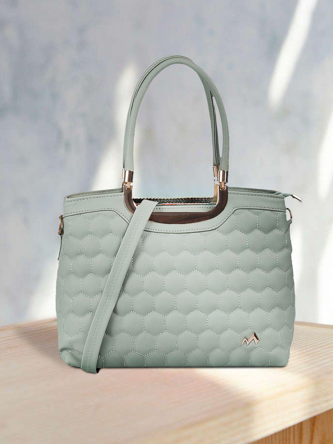 metro mint green quilted textured structured handheld bag