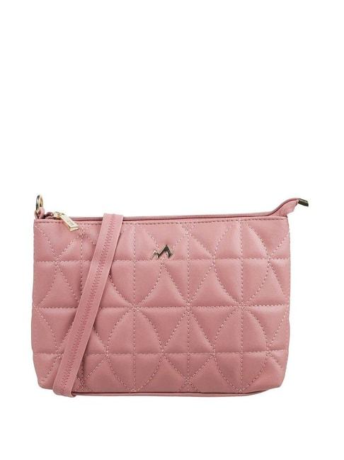 metro peach quilted medium sling handbag