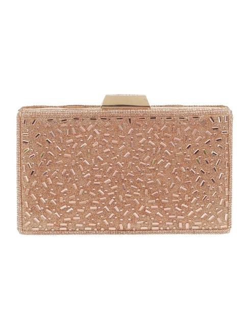 metro rose gold embellished small clutch