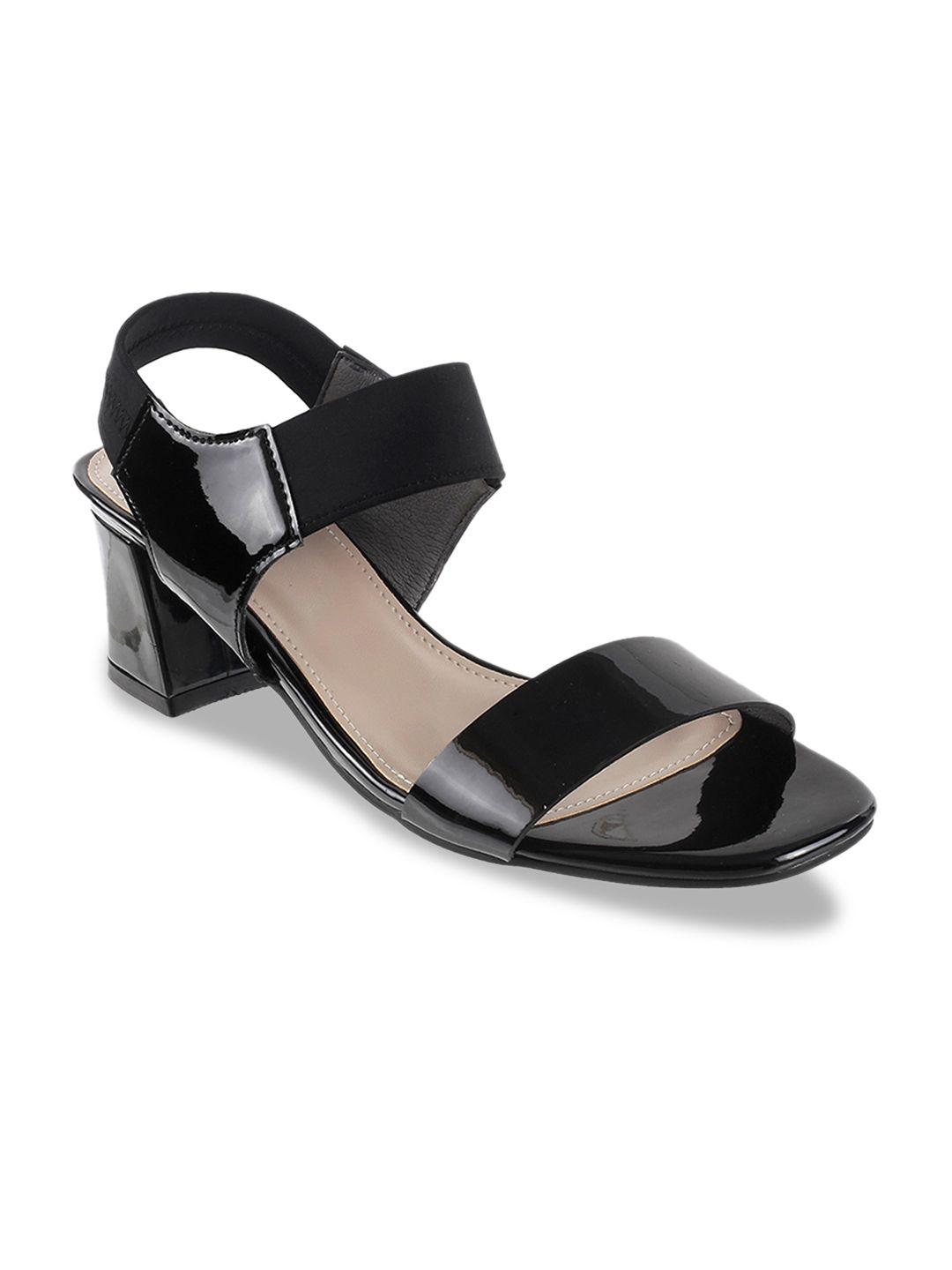 metro-women-black-solid-block-heels