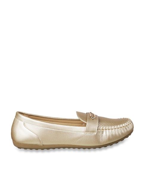 metro women's gold casual loafers
