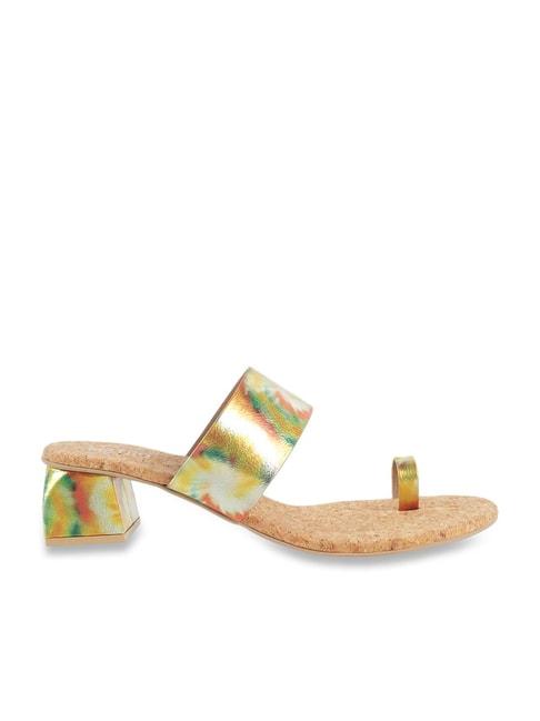 metro women's gold toe ring sandals