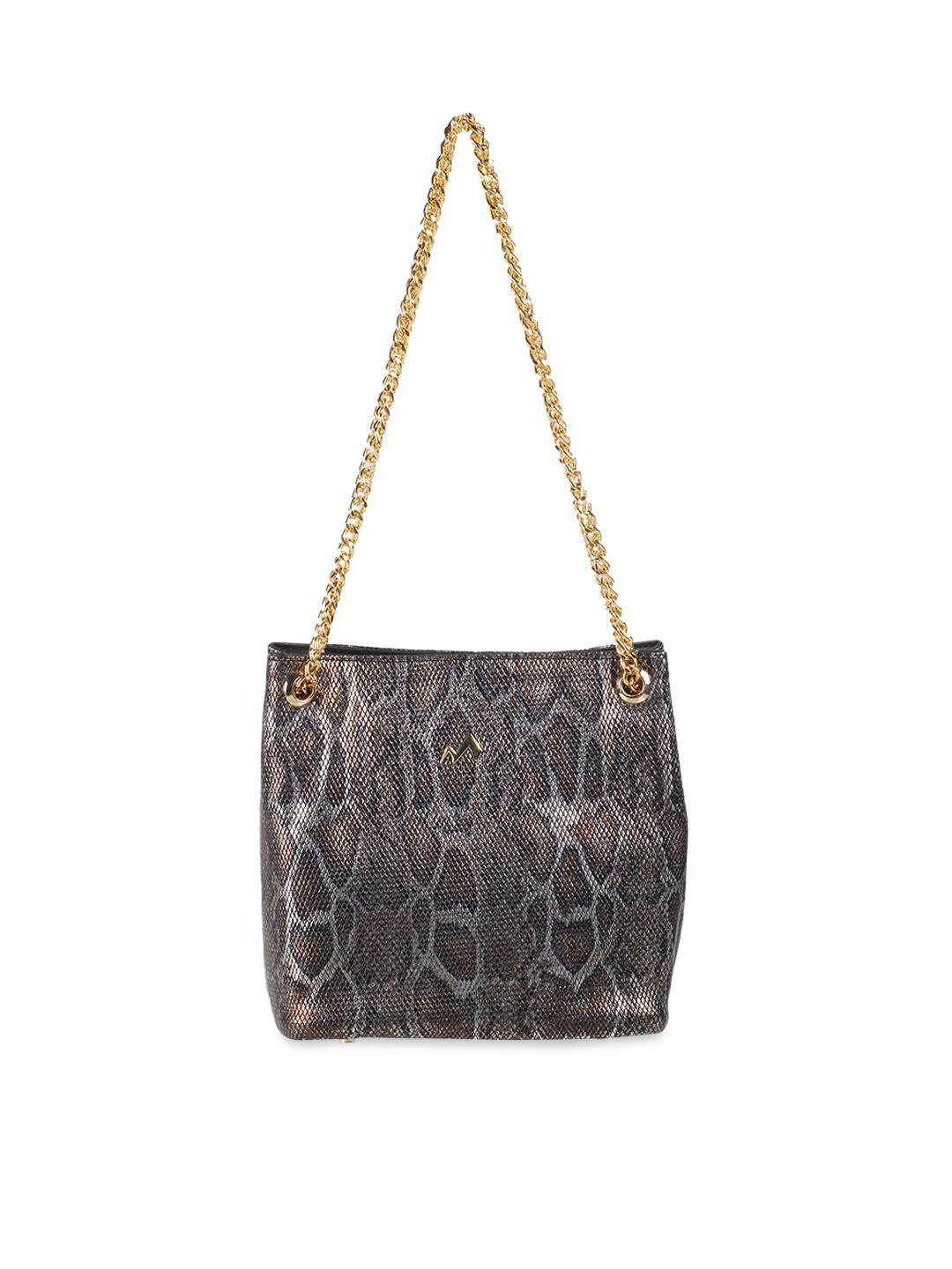 metro animal textured structured shoulder bag