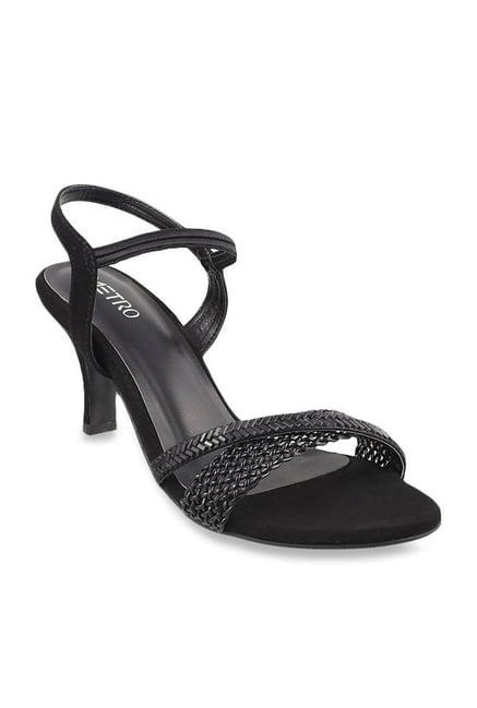 metro black sling back stilettos