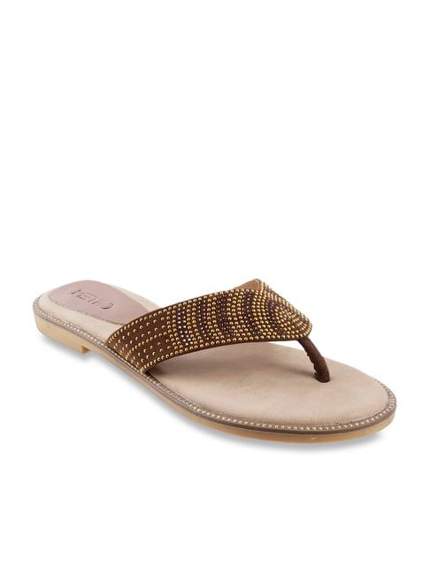 metro brown thong sandals
