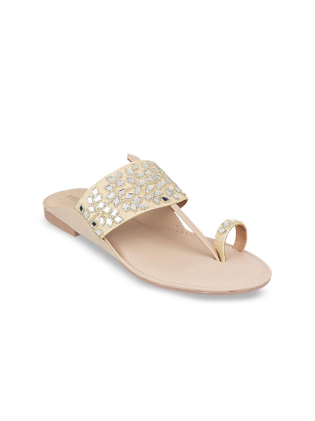 metro embellished one toe flats