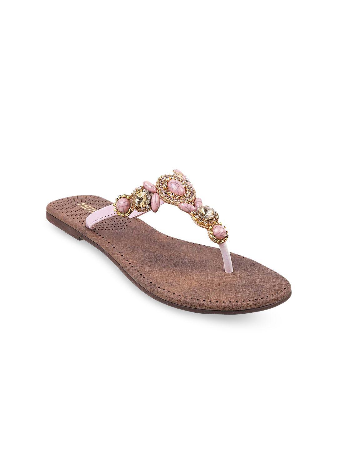 metro embellished t-strap flats