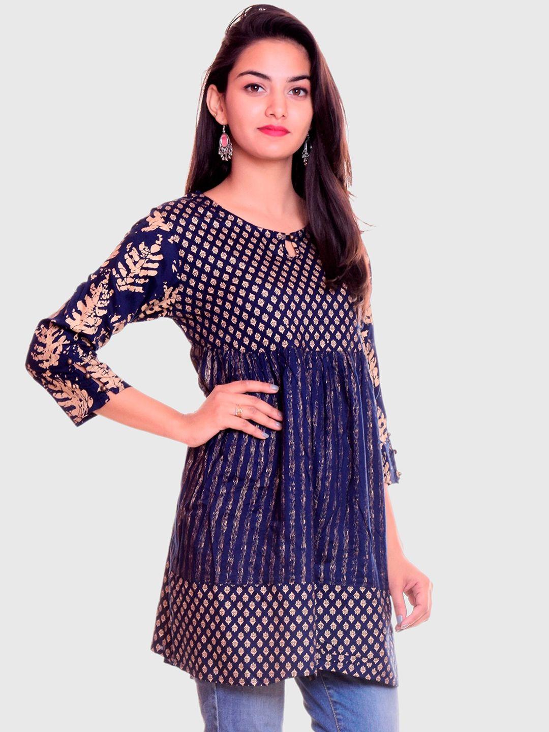 metro-fashion ethnic motifs printed a-line kurta