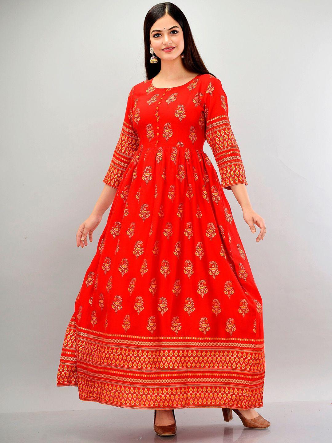 metro-fashion ethnic motifs printed ethnic dress