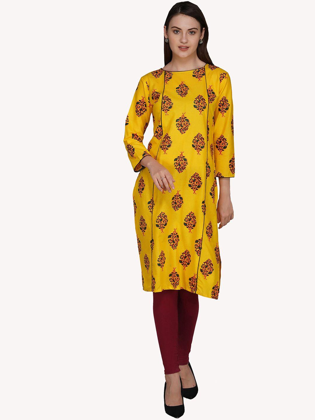 metro-fashion ethnic motifs printed pure cotton kurta