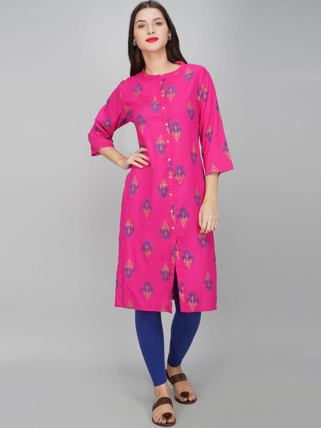 metro-fashion floral printed straight kurta