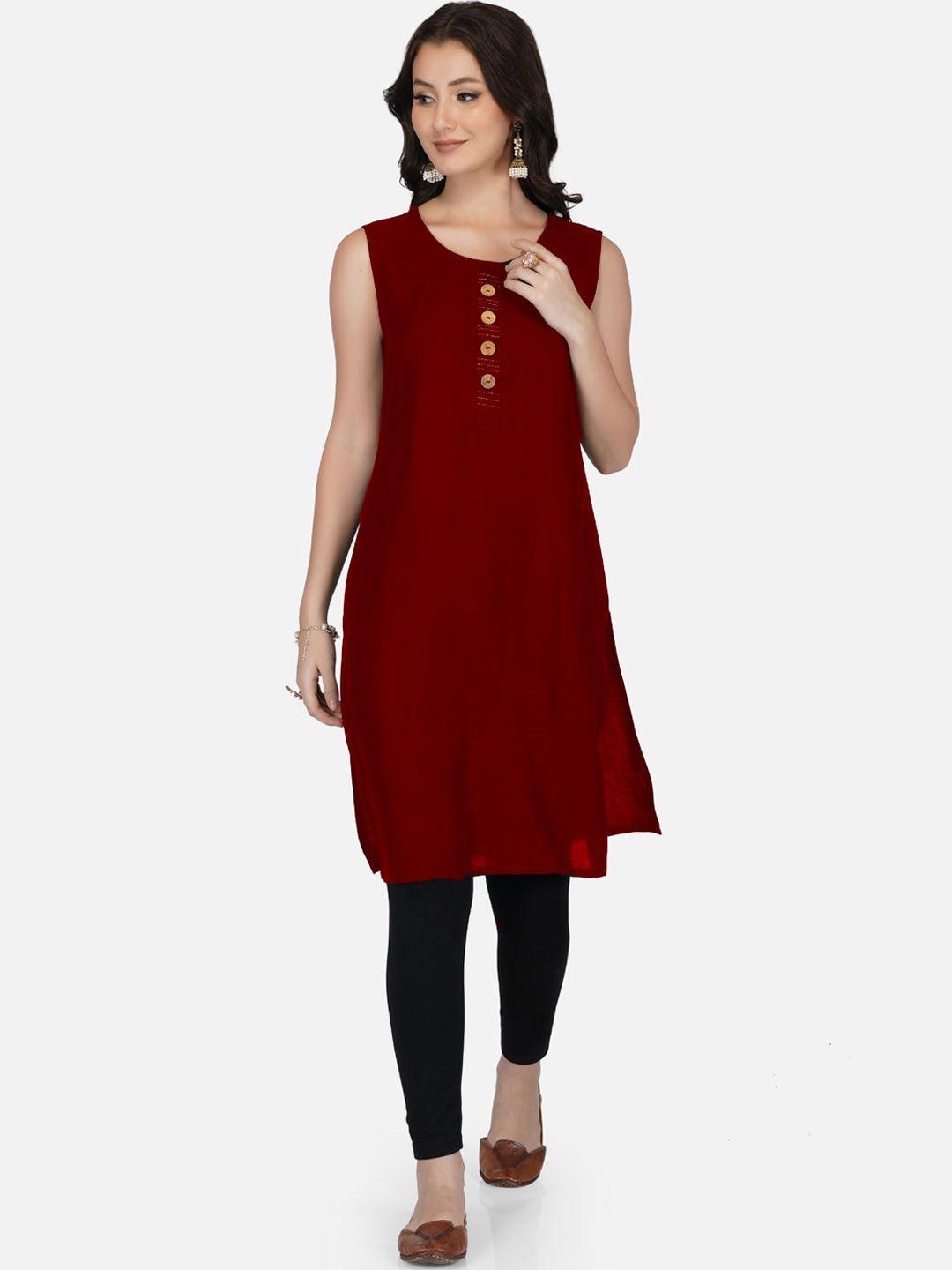 metro-fashion round neck sleeveless kurta