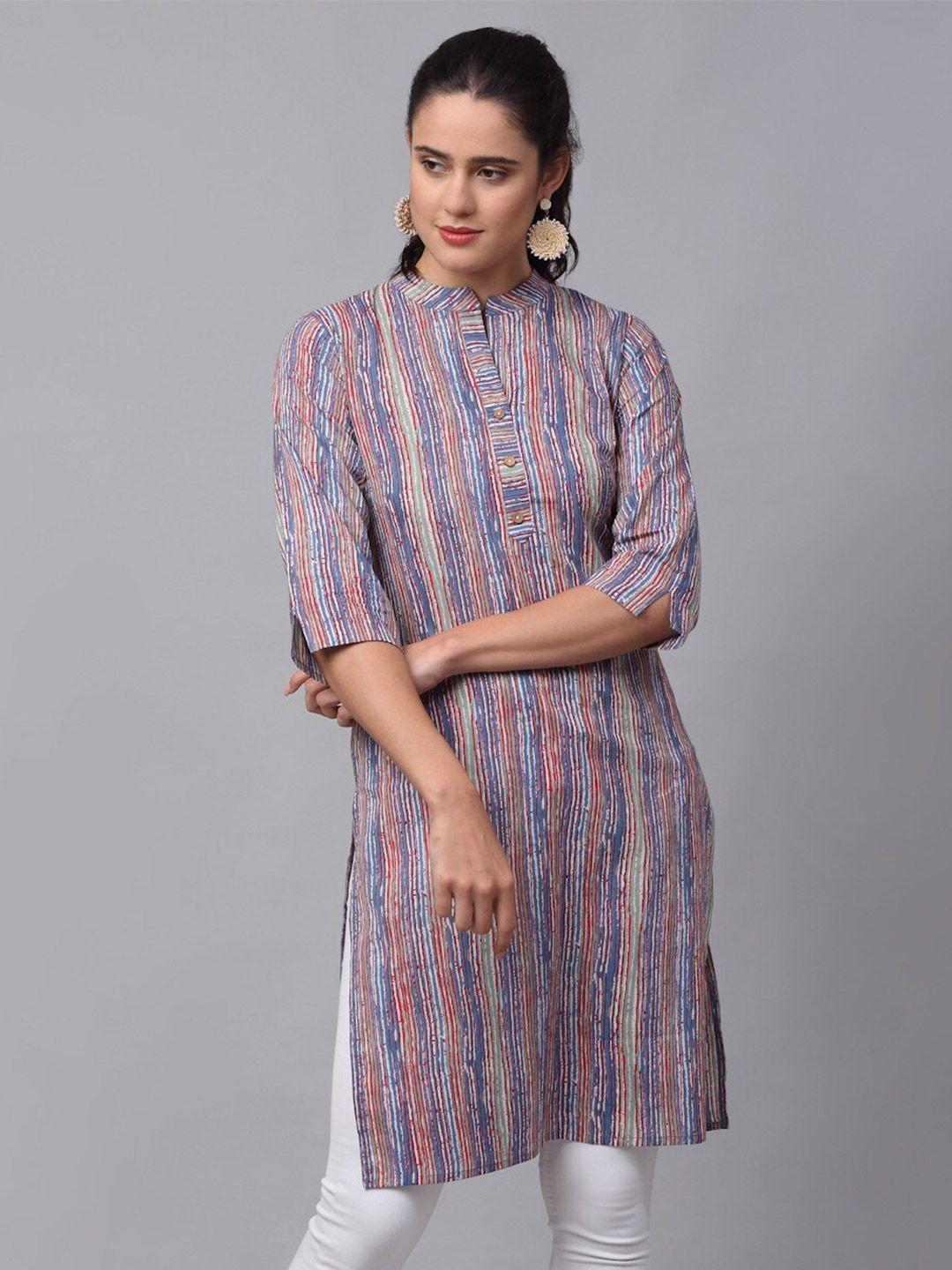 metro-fashion striped pure cotton kurti