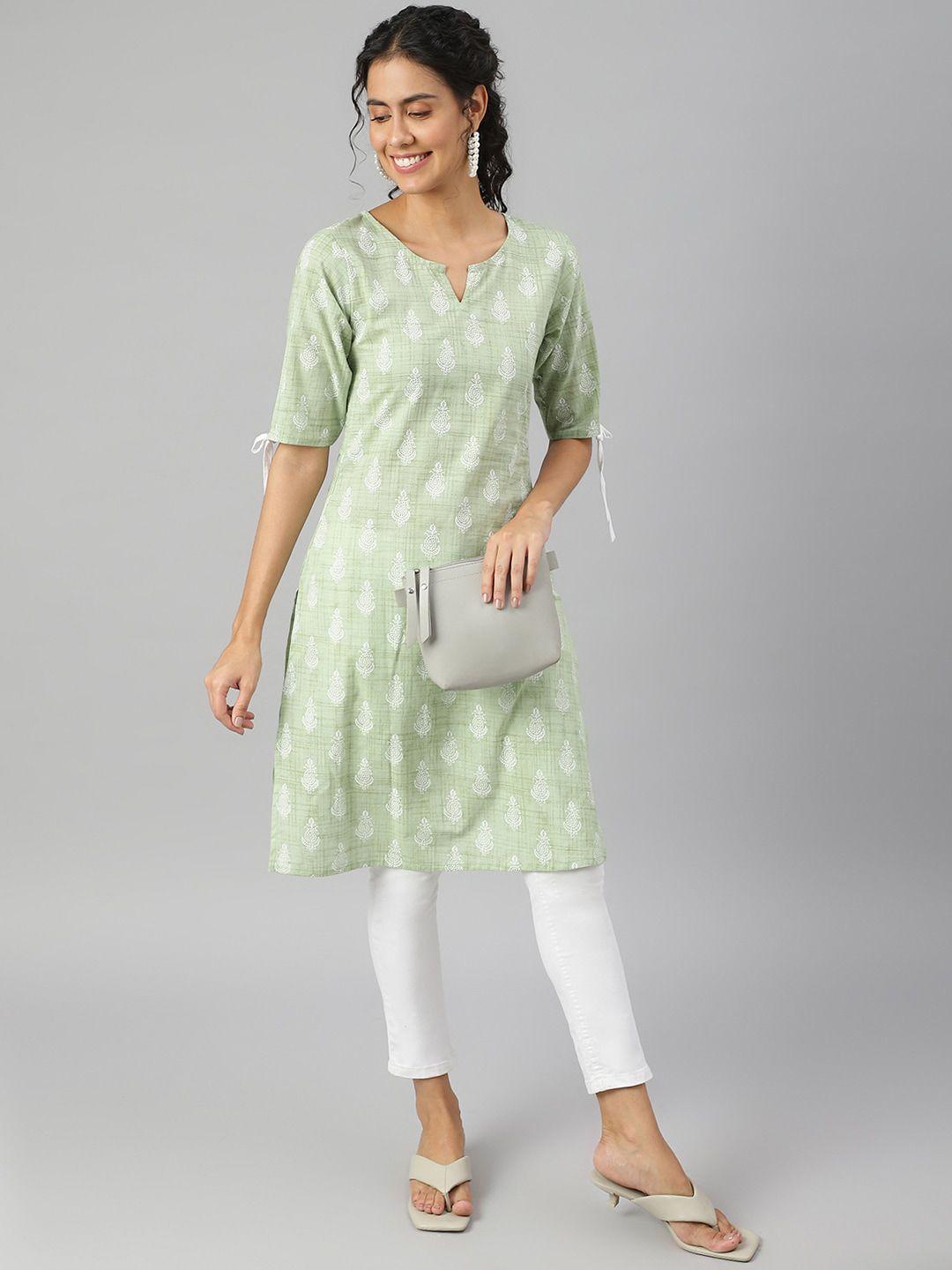 metro-fashion women ethnic motifs printed indie prints cotton kurta