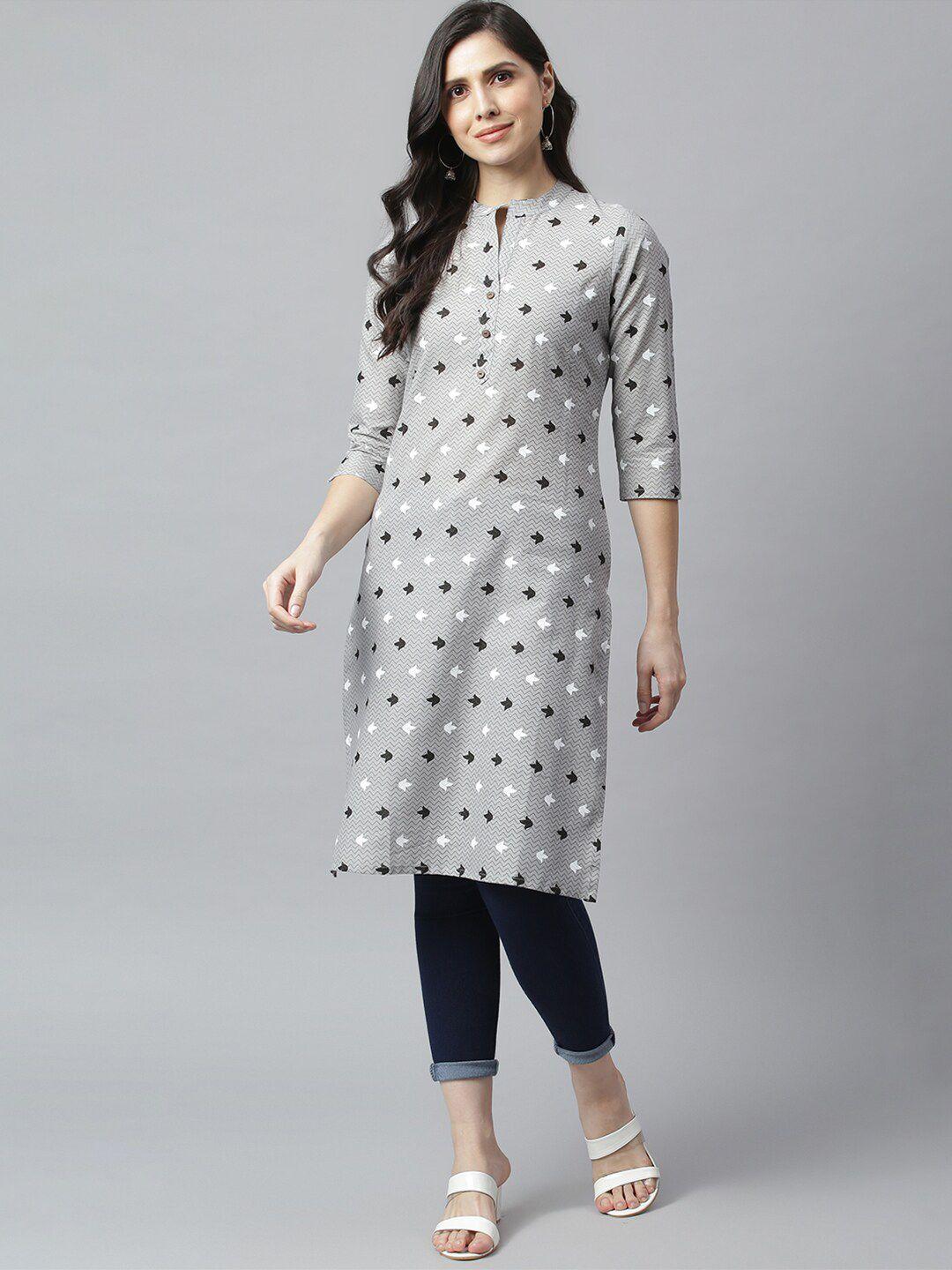 metro-fashion women floral printed cotton kurta