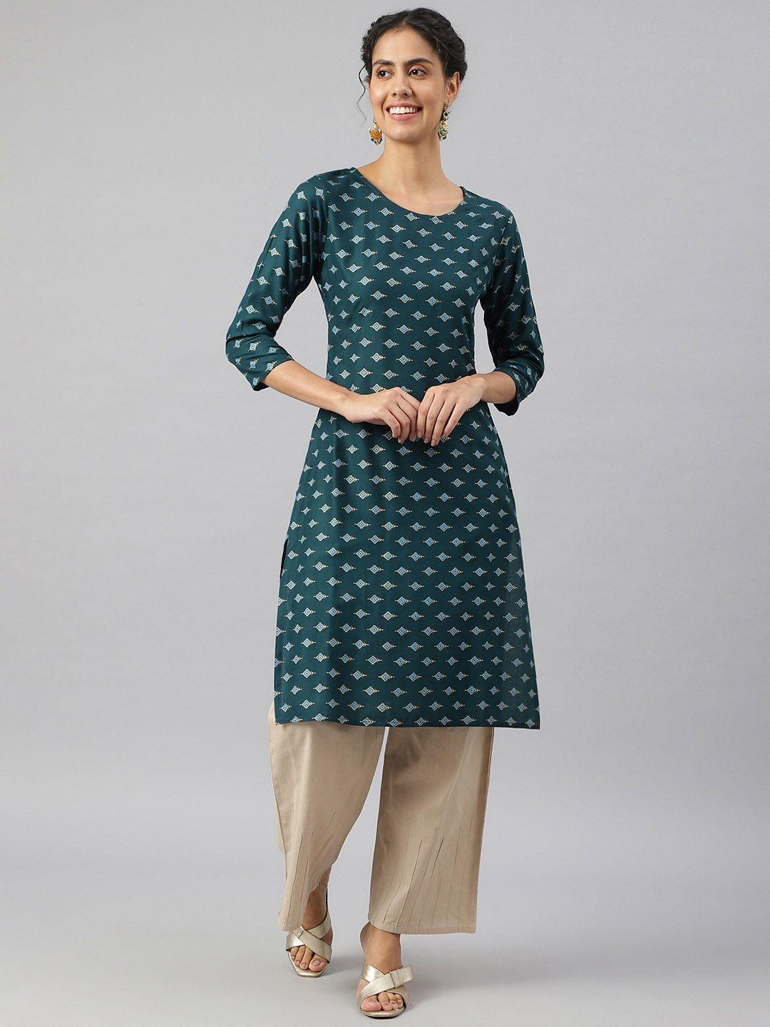 metro-fashion women geometric printed pure cotton kurta