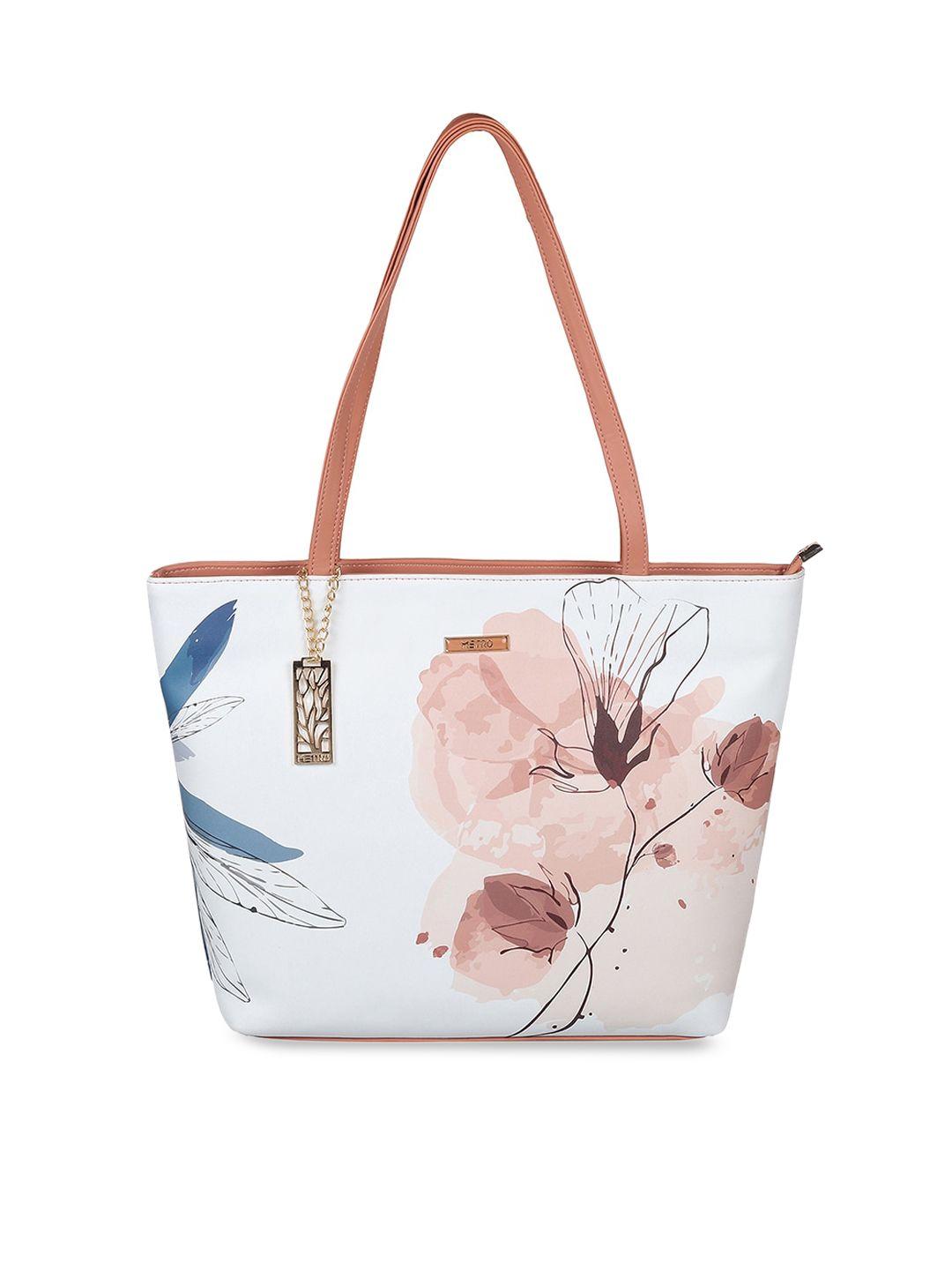 metro floral printed structured shoulder bag