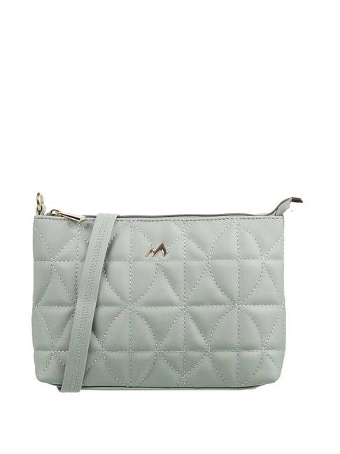 metro green quilted medium sling handbag