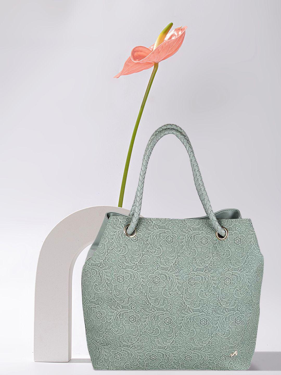 metro green textured pu oversized shopper shoulder bag