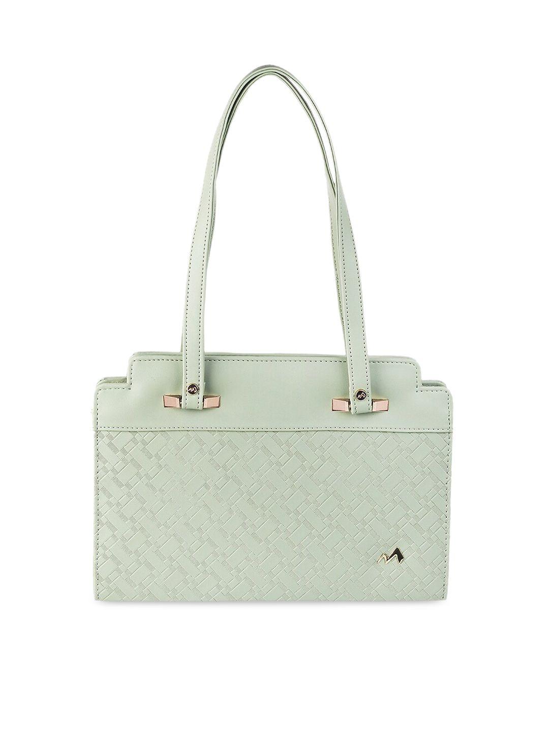 metro green textured structured shoulder bag