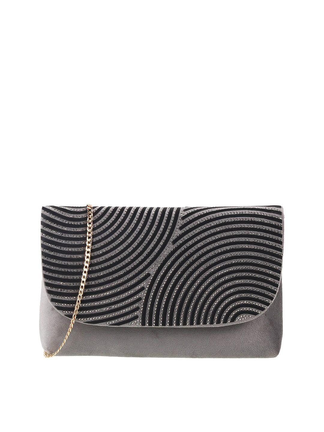 metro grey embellished purse clutch