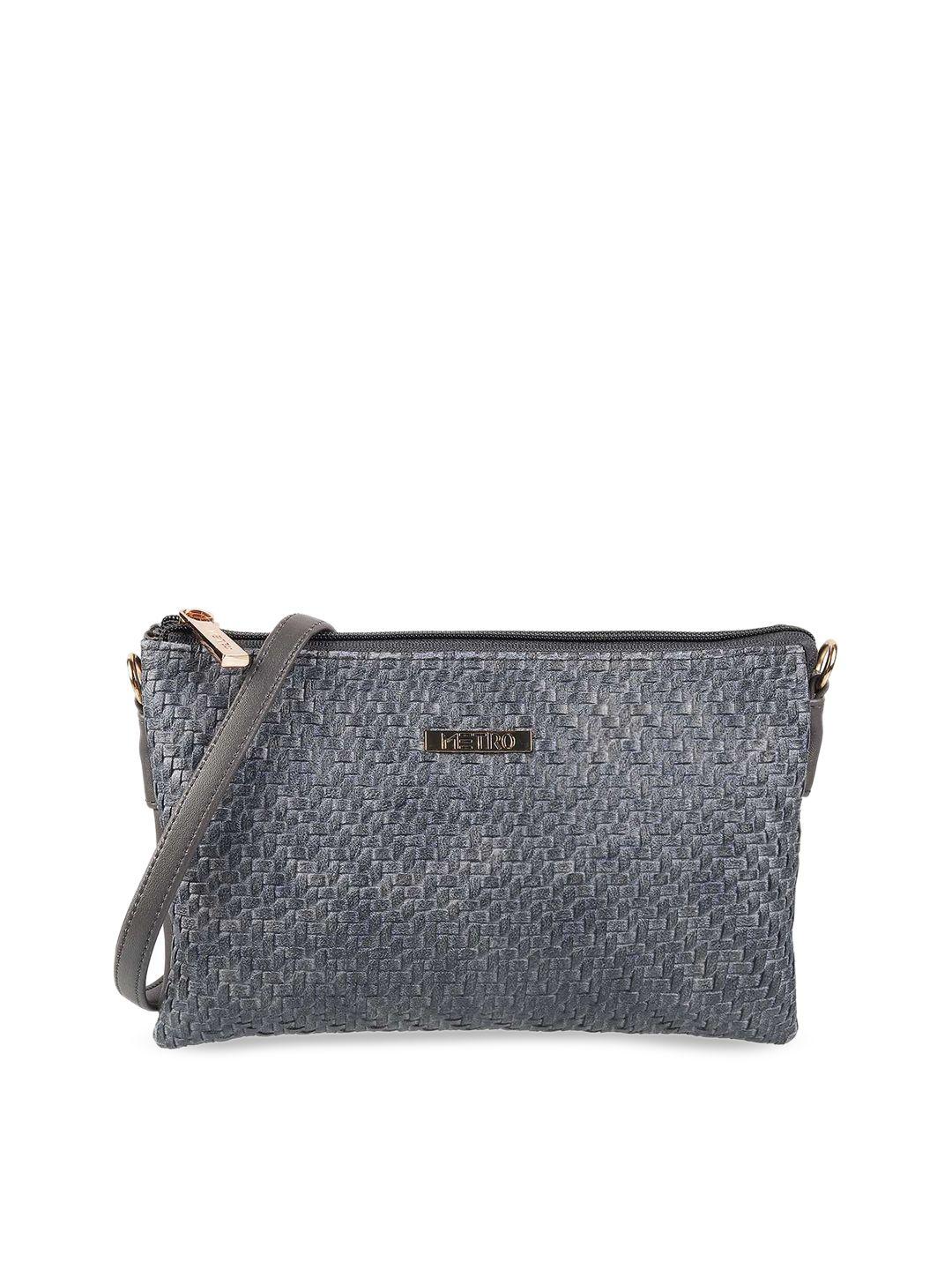 metro grey pu swagger sling bag