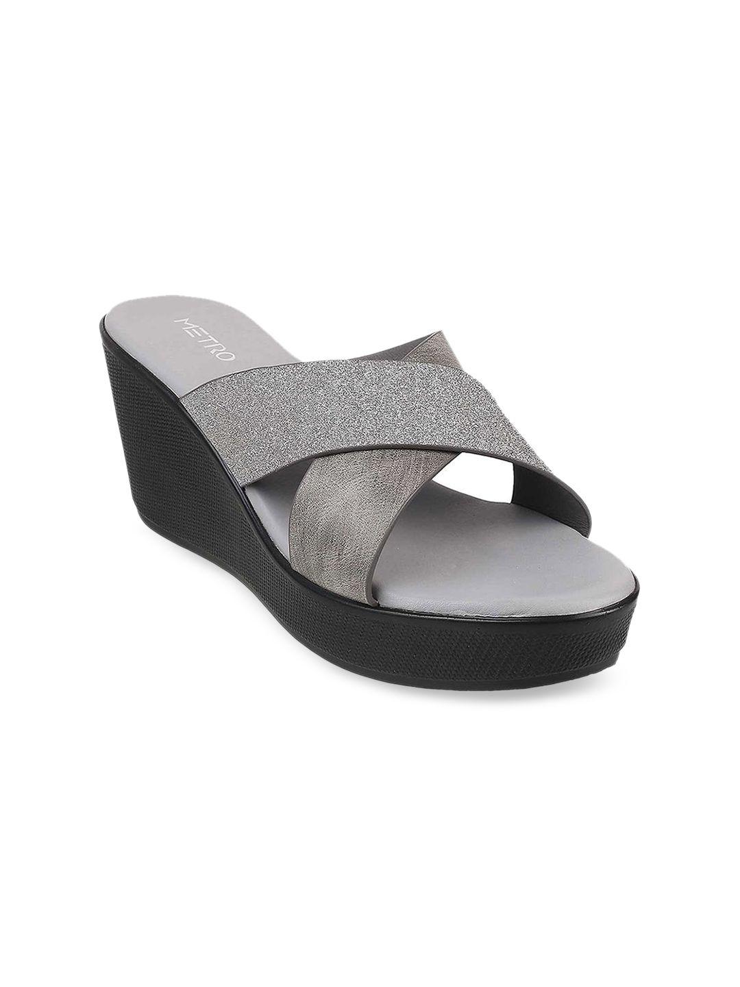 metro grey solid sandals