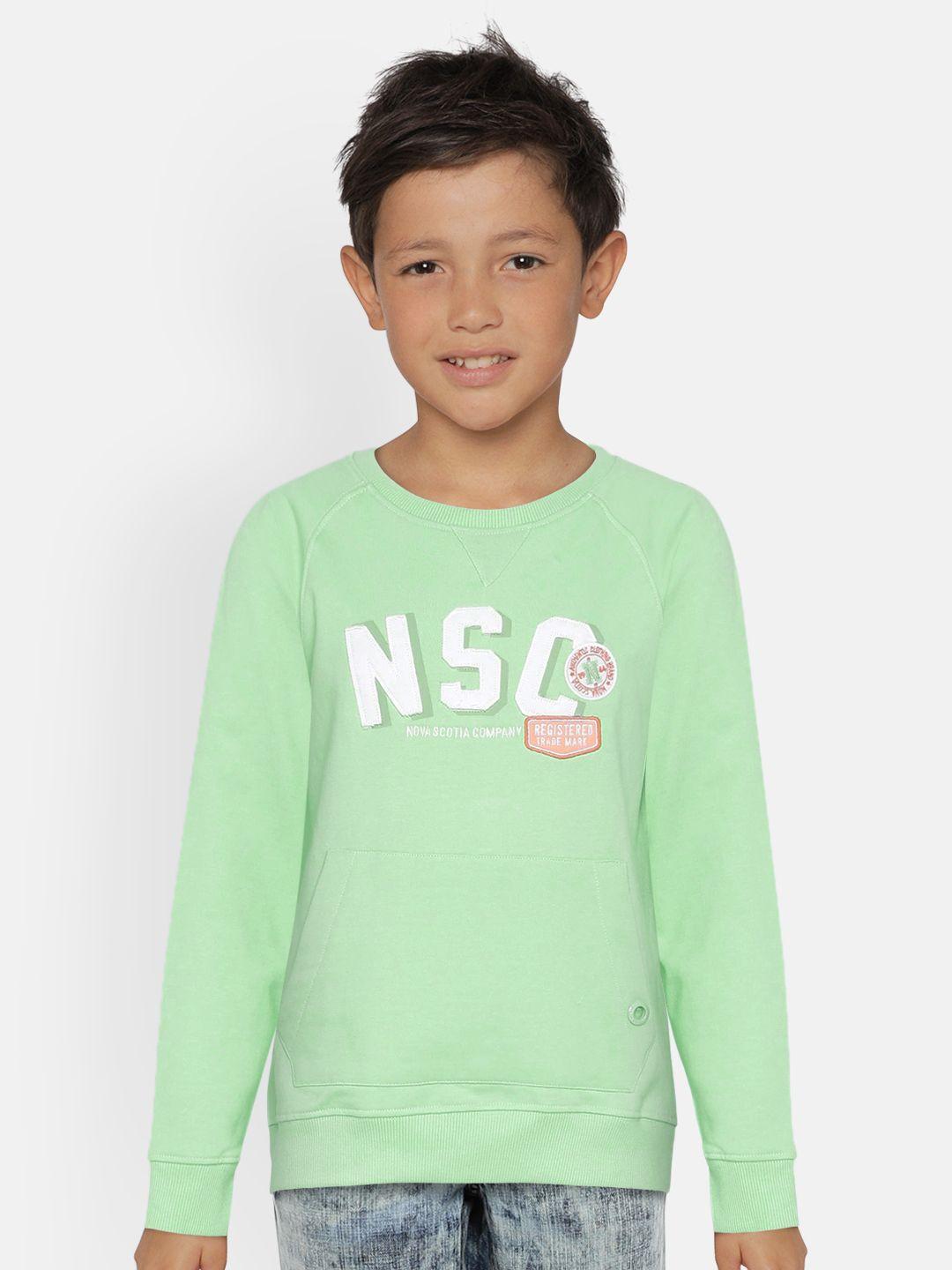 metro kids company boys green printed sweatshirt