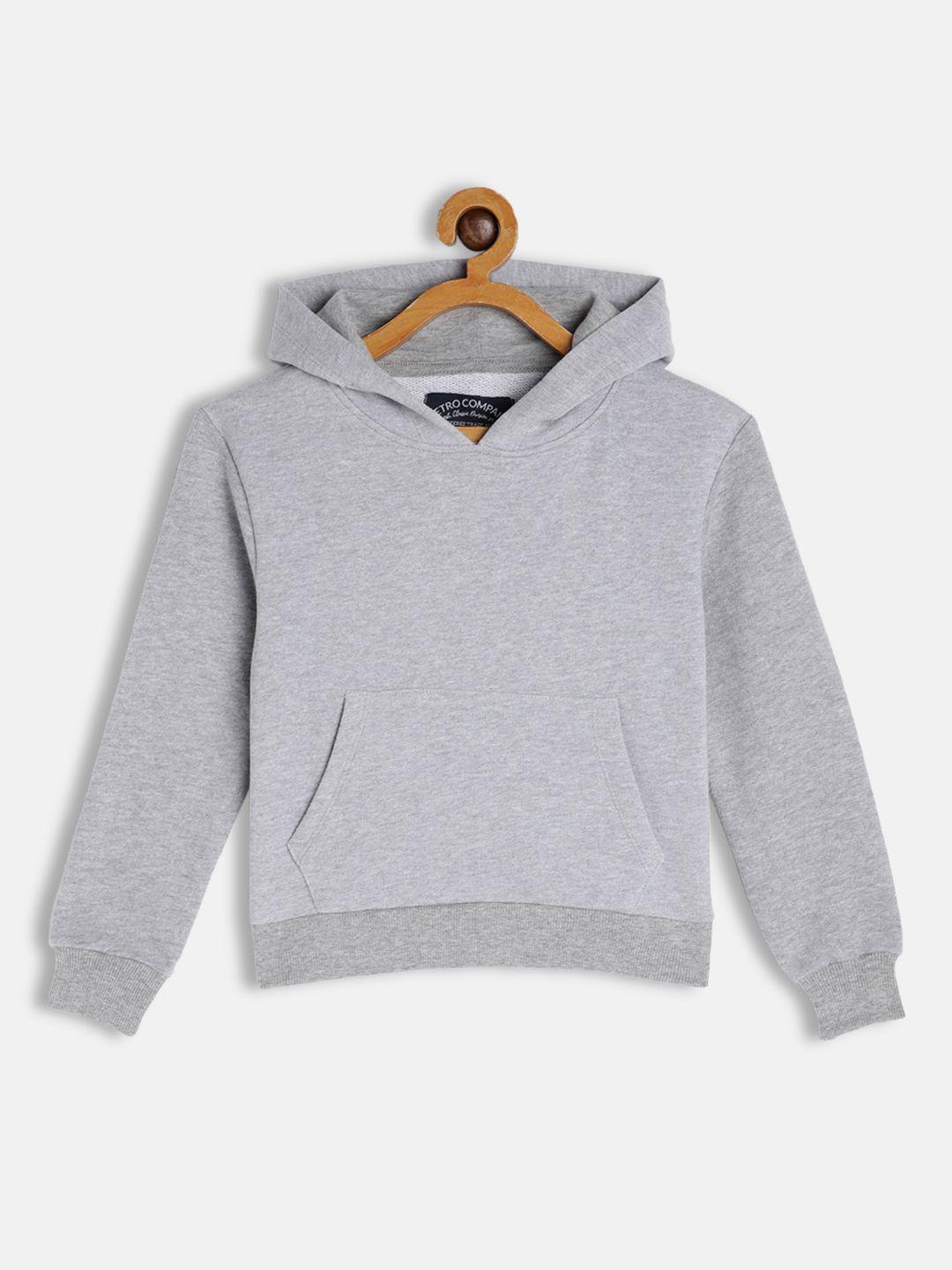 metro kids company boys grey melange hooded sweatshirt