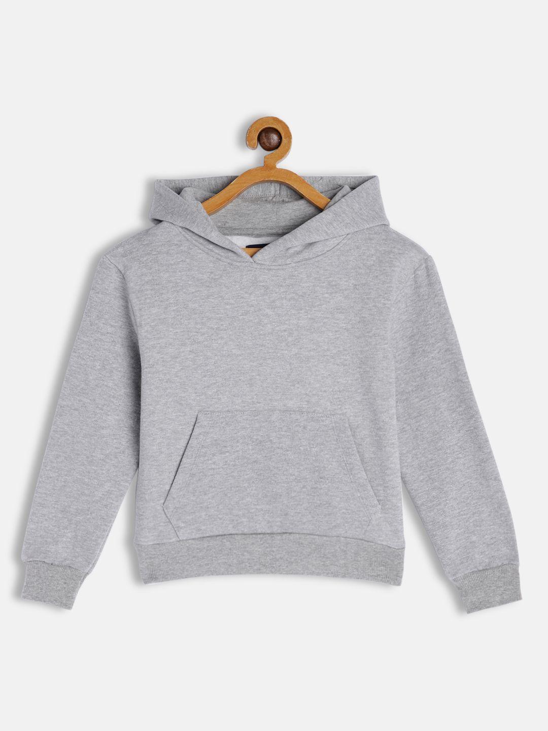 metro kids company boys grey melange hooded sweatshirt