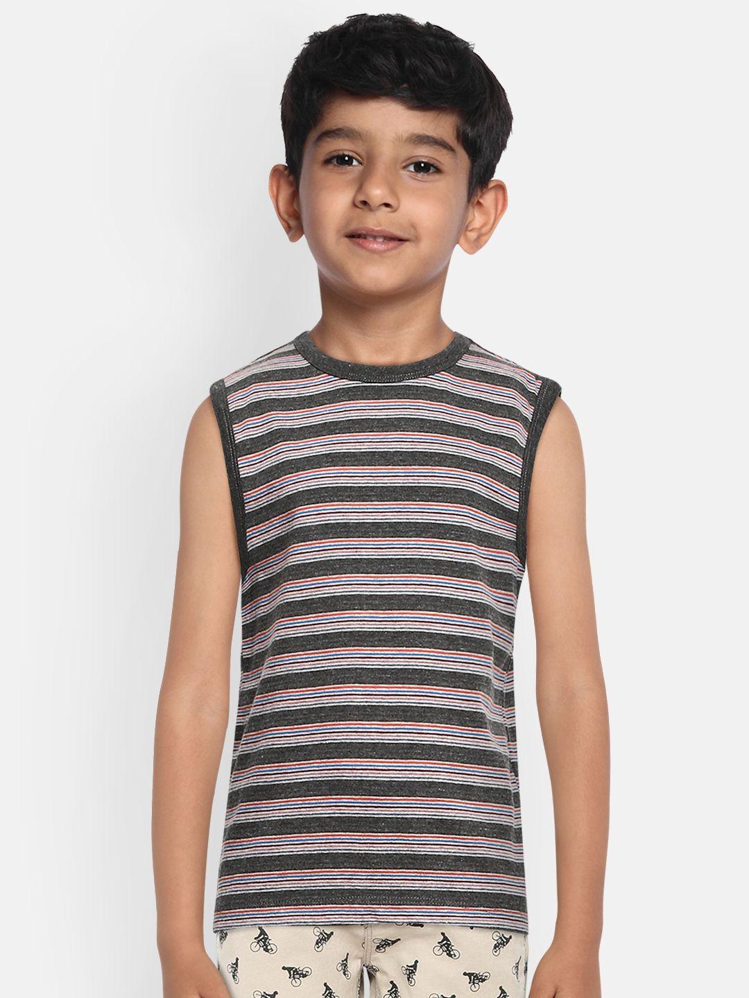 metro kids company boys multicoloured striped t-shirt