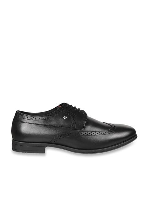 metro men's black brogue shoes