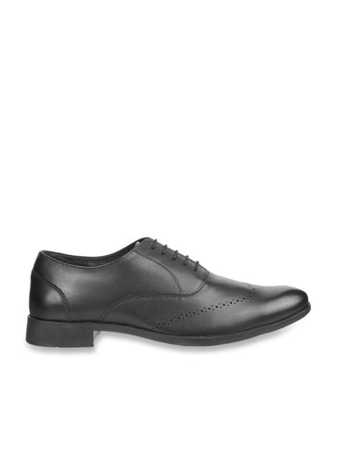 metro men's black brogue shoes