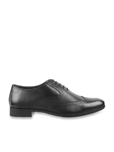 metro men's black brogue shoes