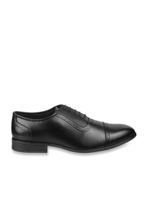 metro men's black brogue shoes