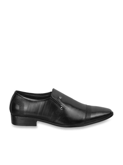 metro men's black formal loafers