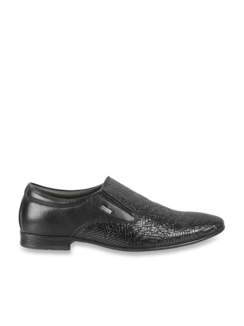 metro men's black formal loafers