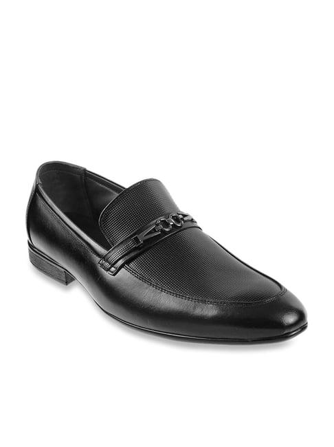 metro men's black formal loafers