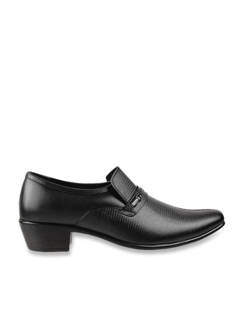 metro men's black formal loafers